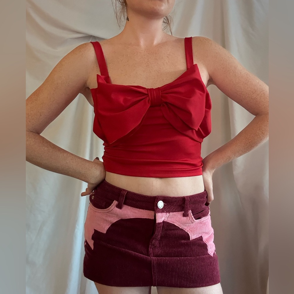 H&M Red Bow Detail Women's Blouse